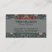 ウィリアム・モリス・イチゴ泥棒の鳥 名刺 (裏面)