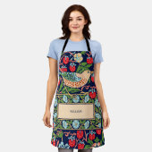 ウィリアム・モリス・イチゴ泥棒エプロン エプロン (着用した状態)