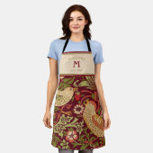 ウィリアム・モリス・イチゴ泥棒エプロン エプロン (着用した状態)