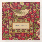 ウィリアム・モリス・イチゴ泥棒ガラスコースター ガラスコースター (正面)