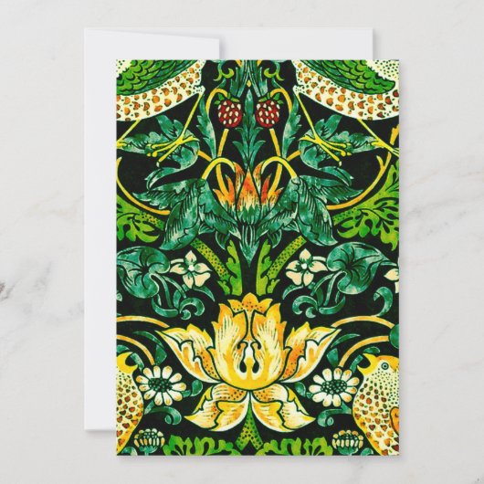 ウィリアム・モリス・イチゴ泥棒グリーンとオレンジ 招待状 (正面)