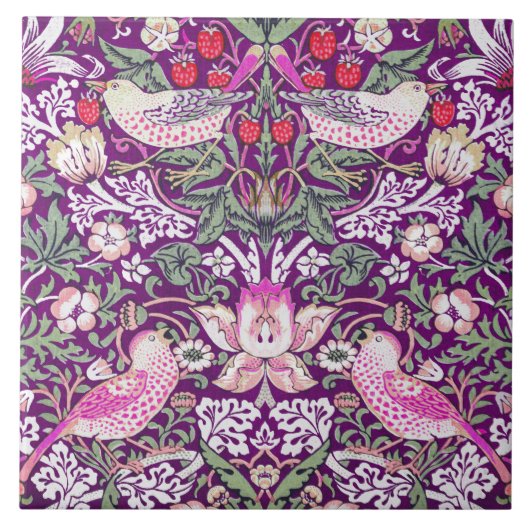 ウィリアム・モリス・イチゴ泥棒パターン タイル (正面)