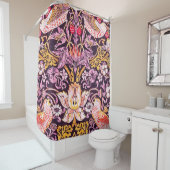 ウィリアム・モリス・イチゴ泥棒パープル版 シャワーカーテン (インサイチュ)