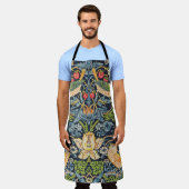 ウィリアム・モリス・イチゴ泥棒フローラルパターン エプロン (着用した状態)