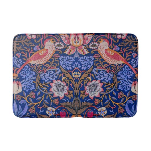 ウィリアム・モリス・イチゴ泥棒フローラルパターン バスマット (正面)