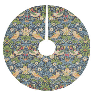 ウィリアム・モリス・イチゴ泥棒フローラルパターン ブラッシュドポリエステルツリースカート