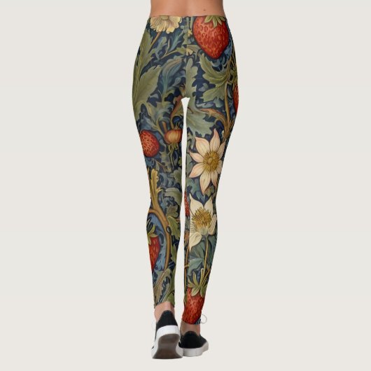 ウィリアム・モリス・イチゴ泥棒フローラルパターン レギンス (裏面)