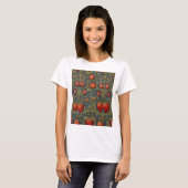ウィリアム・モリス・イチゴ泥棒フローラルパターン Tシャツ (正面フル)
