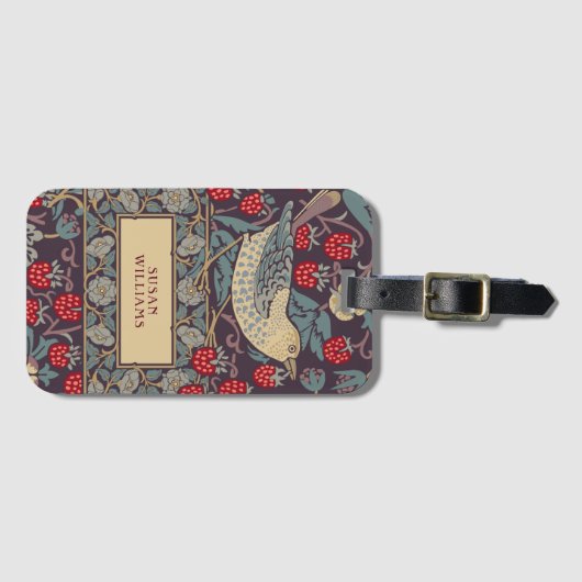 ウィリアム・モリス・イチゴ泥棒ラゲッジタグ ラゲッジタグ (正面横)