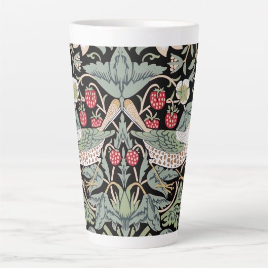 ウィリアム・モリス・イチゴ泥棒Iブラックバード カフェラテマグ (正面)