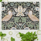 ウィリアム・モリス・イチゴ泥棒Iブラックバード キッチンタオル (折り畳み)