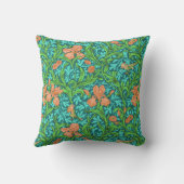 ウィリアム·モリス·イリーセス、オレンジ、ターコイズ アウトドアクッション (裏面)