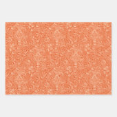 ウィリアム・モリス・インディアン、マスタード、ブルー、オレンジ  ラッピングペーパーシート (正面3)