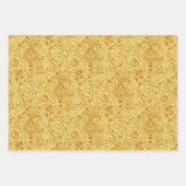 ウィリアム・モリス・インディアン、マスタード、ブルー、オレンジ  ラッピングペーパーシート (正面)