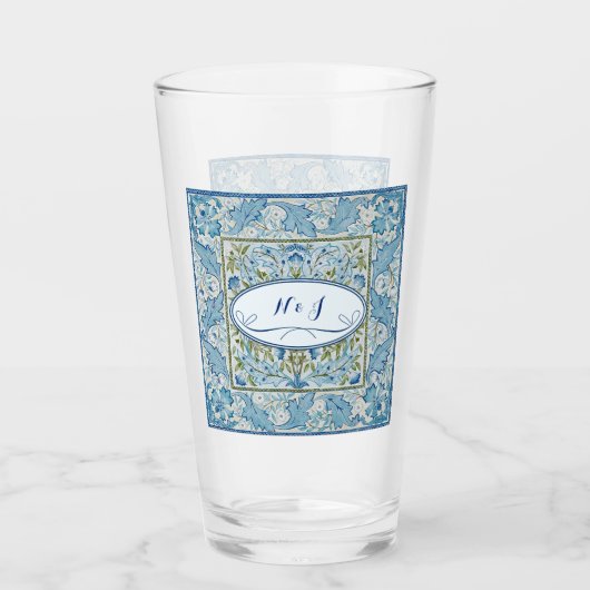 ウィリアム・モリス&ウィルヘルミナスタイルプリント タンブラーグラス (正面)