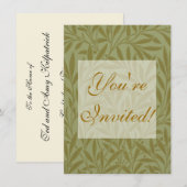 ウィリアム・モリス ウィロー アンティーク グリーン リーフ ヴァイン アート 招待状 (正面/裏面)