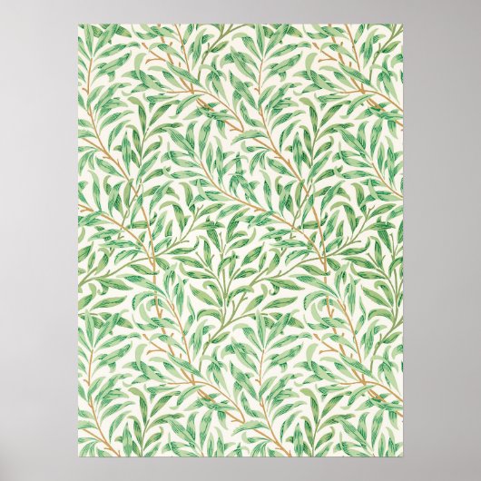 ウィリアム・モリス・ウィロー・バウ模様織物デザイン ポスター (正面)