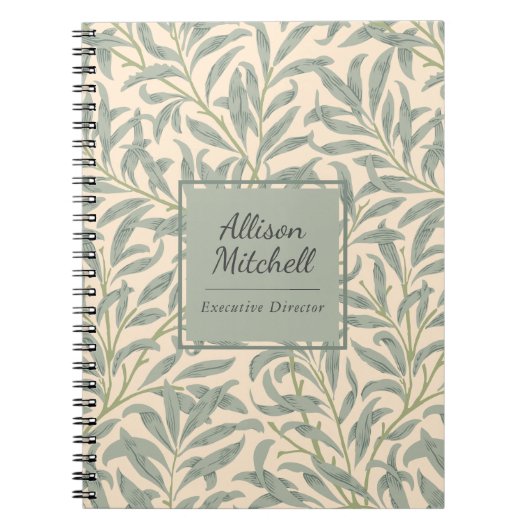 ウィリアム・モリス ウィロー・バウ エレガント・ボタニカル ノートブック (正面)