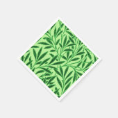 ウィリアム・モリス・ウィロー・パターン、ライト・ジェード・グリーン スタンダードカクテルナプキン (角)