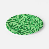 ウィリアム・モリス・ウィロー・パターン、ライト・ジェード・グリーン ペーパープレート (アングル)