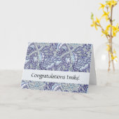 ウィリアム・モリス・ウィンドルシュ青フローラ花 カード (黄色い花)