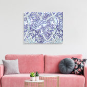 ウィリアム・モリス・ウィンドルシュ青フローラ花 キャンバスプリント (インサイチュ (リビング))