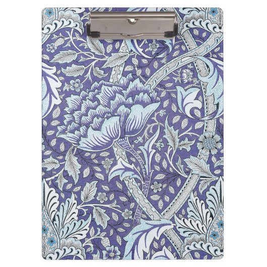 ウィリアム・モリス・ウィンドルシュ青フローラ花 クリップボード (正面)