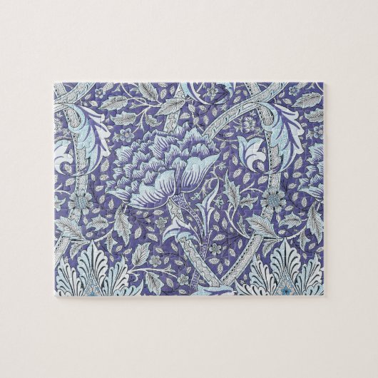 ウィリアム・モリス・ウィンドルシュ青フローラ花 ジグソーパズル (横)