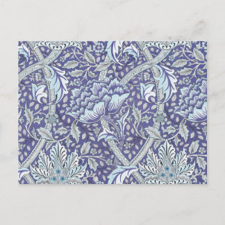 ウィリアム・モリス・ウィンドルシュ青フローラ花 ポストカード