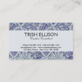 ウィリアム・モリス・ウィンドルシュ青フローラ花 名刺 (裏面)