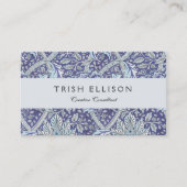 ウィリアム・モリス・ウィンドルシュ青フローラ花 名刺 (正面)