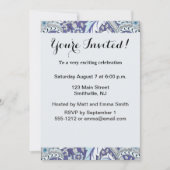 ウィリアム・モリス・ウィンドルシュ青フローラ花 招待状 (正面)