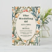 ウィリアム・モリス ウェディング 水彩 フラワー チューリップ 招待状 (スタンド正面)