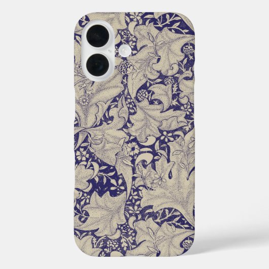 ウィリアム・モリス ウォールフラワーパターン アンティークブルー Case-Mate iPhoneケース (裏面)