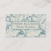 ウィリアム・モリス ウォールフラワー フラワー ブルー ダマスク 名刺 (正面)