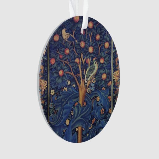 ウィリアム・モリス・ウッドペッカータペストリー工芸品 オーナメント (正面)