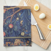 ウィリアム・モリス・ウッドペッカータペストリー工芸品 キッチンタオル (四つ折り)