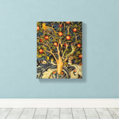 ウィリアム・モリス・ウッドペッカータペストリー工芸品 キャンバスプリント (インサイチュ (ウッドフロア))