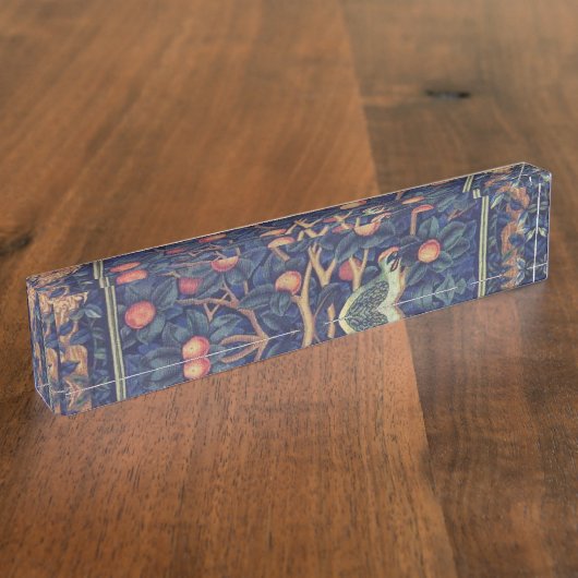 ウィリアム・モリス・ウッドペッカータペストリー工芸品 デスクネームプレート (側面)