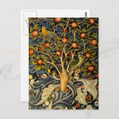 ウィリアム・モリス・ウッドペッカータペストリー工芸品 ポストカード (正面/裏面)