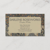 ウィリアム・モリス・ウッドペッカータペストリー 名刺 (裏面)