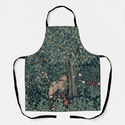 ウィリアム・モリス ウッドランド タペストリー 狐 エプロン (正面)