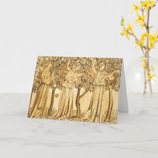 ウィリアム・モリス・エンゼルス・アンド・ツリー・グリーティング・カード カード (黄色い花)