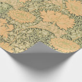 ウィリアム・モリス・オレンジ及びグリーン包装紙 ラッピングペーパー (角)
