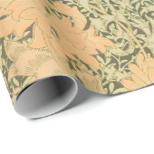 ウィリアム・モリス・オレンジ及びグリーン包装紙 ラッピングペーパー (ロールコーナー)