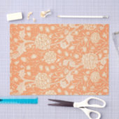 ウィリアム・モリス・オレンジ花柄デコパージュ 薄葉紙 (クラフト)