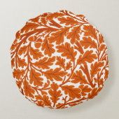 ウィリアム·モリス·オーク葉·オレンジ&クリーム ラウンドクッション (裏面)