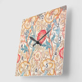 ウィリアム·モリス·カーネーション スクエア壁時計 (傾斜)