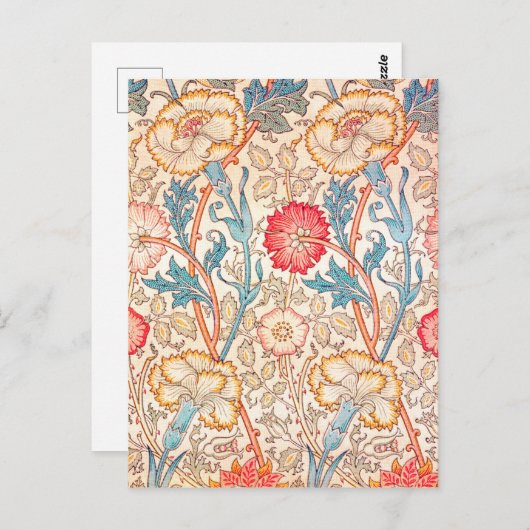 ウィリアム・モリス・カーネーション ポストカード (正面/裏面)
