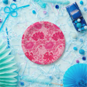 ウィリアム・モリス・キクズ、明るい赤紫色・ピンク ペーパープレート (パーティー)